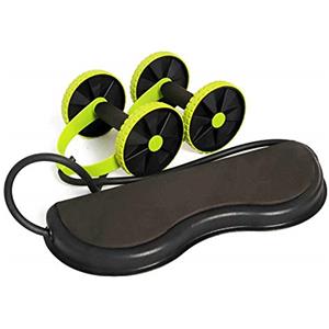 FFitness AB Roller con Resistenza Elastica | Attrezzo per Addominali Braccia Spalle | Supporto per Le Ginocchia e Impugnatura ergonomica