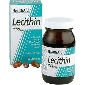 HealthAid Lecitina - Integratore alimentare in capsule, 50 cps, emulsionante naturale per la ripartizione dei grassi