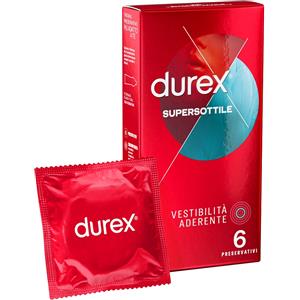 Durex Supersottile Close Fit - Preservativi Extra Sottili, 6 Pezzi con Vestibilità Aderente e Lubrificazione Avanzata