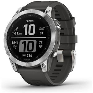 GARMIN Fenix 7 Silver con cinturino Graphite, Cassa 47mm orologio multisport 010-02540-01