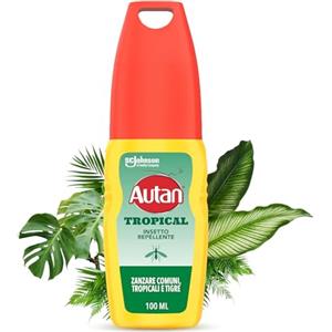 Autan Tropical Vapo 100ml - Insetto Repellente con Protezione Fino a 8 Ore contro Zanzare Comuni e Tropicali
