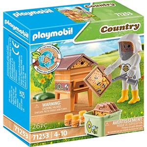 Playmobil Apicoltore 71253 - Gioco di costruzione con arnie, favi, soffiatori di fumo e vasetti di miele