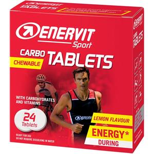 Enervit Sport Carbo Tablets 24 tavolette masticabili gusto LIMONE - Energetico a base di Carboidrati con vitamine