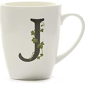 La Porcellana Bianca - Tazza Lettera J in Stoneware da 380 CC, Idonea per Microonde - Linea Atupertu