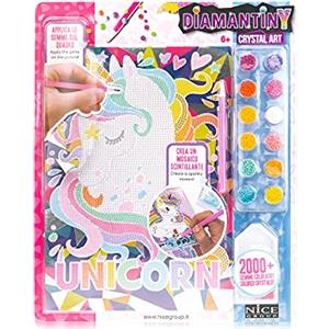 DIAMANTINY Kit Diamond Painting Unicorno Blu - Crea Mosaici Fai-da-Te con Gemme 3D Colorate