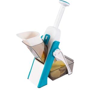 Mamta Mandolina Affettatrice Manuale Multifunzione, per taglia verdure verticale professionale con Spessore regolabile, Patate, Cipolla, Frutta, Cutter Kitchen (BLU)