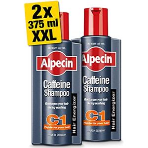 Alpecin Caffeine Shampoo C1 2x 375 ml | Efficace shampoo anticaduta alla caffeina | Rinforzante per uomini con capelli sottili e radi | Cura quotidiana del cuoio capelluto | Per capelli forti