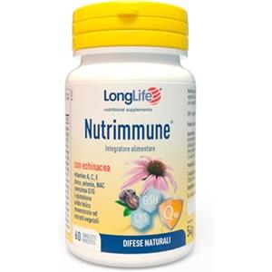 LongLife Nutrimmune® | Echinacea, astragalo, vitamina C, E, A, zinco, selenio, NAC, L glutatione, CoEn Q10, acido folico ed altri estratti vegetali | Difese immunitarie | 2 mesi di trattamento