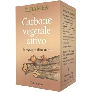 Erbamea Carbone Vegetale Attivo Integratore Transito Intestinale, 100 Capsule