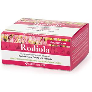 Farmaderbe Rodiola - Integratore Energetico 20 Flaconcini da 10ml con Aroma Naturale di Limone