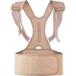 MQ PERFECT Correttore Posturale - Tutore con Fasce Regolabili - Raddrizza Schiena in Neoprene con Imbottitura - Può Curare la Dinoccolazione e il Dolore di Schiena e Spalle - 49x48x0.5cm, Taglia XL