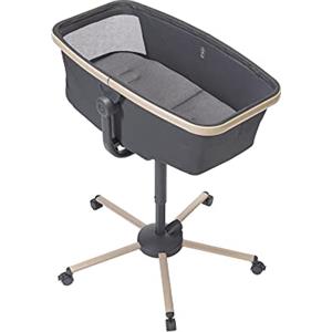 Maxi-Cosi Alba All in 1 Bassinet, Baby Bassinet, Reclining Bassinet and Highchair, 100% Recycled Fabrics, 0 Months - 3 Years (15kg), Combine with Maxi-Cosi Alba Meal Kit, Beyond Graphite
