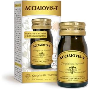 Dr Giorgini ACCIAIOVIS Pastiglie - 30 g (integratore di ferro, arricchito con vitamina C, tutte le vitamine del gruppo B, ferro pastiglie altamente digeribile)