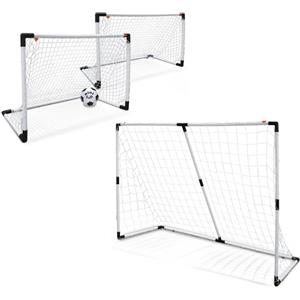 Mondo Set Porta da Calcio 2in1 per Bambini - Costruzione di 2 Porte Piccole o 1 Grande con Rete e Mini Pallone