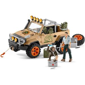 Schleich Fuoristrada 4x4 con Verricello e Personaggi Ranger David e Scimpanzè
