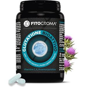 FITOCROMA® Glutatione Forte + Nac + Acido Lipoico + Cardo Mariano + Antiossidanti, Glutatione Forte, 120 capsule vegetali