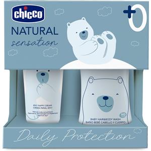 Chicco Natural Sensation Set Igiene Giornaliera: Detergente Corpo&Capelli 200ml Pasta Lenitiva 4in1 100ml