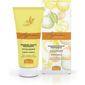 Helan, Agrumèe, Shampoo e Bagnoschiuma Rivitalizzante Agrumato Corpo e Capelli, Docciaschiuma Gel Profumato con Mandorle Dolci, Ginseng e Lime - Bagno Schiuma Delicato e Naturale, 200 ml Made in Italy