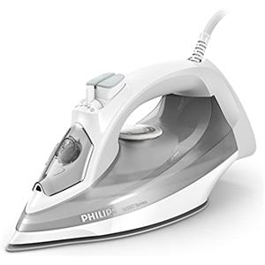 Philips Domestic Appliances Philips 5000 Series Ferro da Stiro a Vapore - 2400W ,Vapore 40g/min, Colpo di Vapore 160g, Ferro Verticale, Piastra SteamGlide Plus, Bianco/Grigio (DST5010/10)