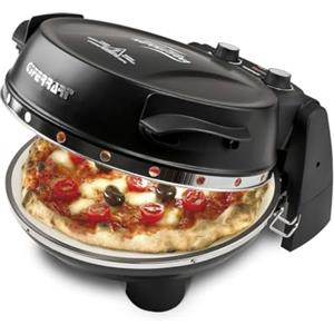 G3 Ferrari G10032 Pizzeria Snack Napoletana Forno Pizza Plus Evo, Doppia Pietra Refrattaria, Diametro 31 cm, 1200 W, Palette e ricettario inclusi, Nero