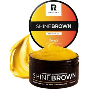 BYROKKO Shine Brown Crema Abbronzante Solare (210 ml), Acceleratore Abbronzatura efficace al Sole e nei Lettini Solari, con Ingredienti Naturali, per Tutte le tonalità di pelle