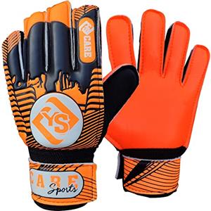 YSCARE Guanti da portiere da calcio per adulti e bambini, Ottima Sicura, Funzionalità e Vestibilità - Alenamento e Giochi Ricreativi - Calcio Football Bimbo Gioventù (8, Arancia)