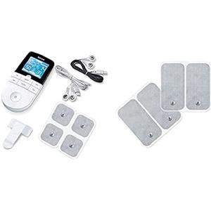 Beurer EM 49 Elettrostimolatore Digitale TENS EMS con Funzione Massaggio Relax + Beurer 66101 Elettrodi Grandi, 4 Pezzi