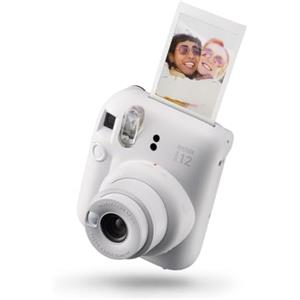 instax Fujifilm instax mini 12 Clay White - Macchina Fotografica Istantanea, Specchietto Selfie e Modalità Close Up, Esposizione Automatica, Design Pop, Dimensioni Stampa 86 mm x 54 mm