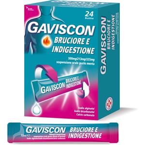 RECKITT BENCKISER H.(IT.) SpA Gaviscon - Bruciore e Indigestione 24 Bustine da 10ml, Soluzione per il Benessere Gastrico