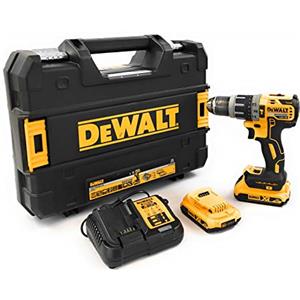 Dewalt Dcd796D2-Qw Trapano Avvitatore a Percussione,2 Velocità, Motore Brushless, con Doppia Batteria in Valigetta Tstak, 460 W, 18 V, Giallo/Nero, 2 Batterie 2 Ah