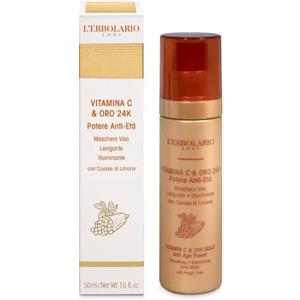 L'Erbolario Maschera Viso Vitamina C & Oro 24K - Levigante e Illuminante 50 ml