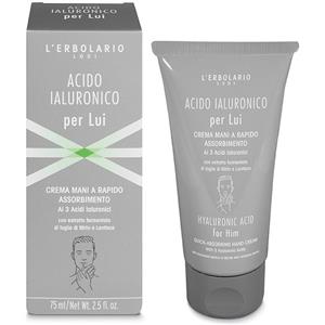 L'Erbolario Crema Mani Acido Ialuronico Per Lui 75 ml - Nutriente e Idratante con Estratti Naturali