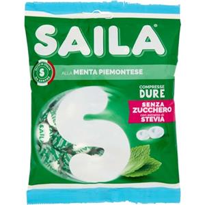Saila - Compresse alla Menta, Caramelle Senza Zucchero, con Estratto di Stevia - 75 gr