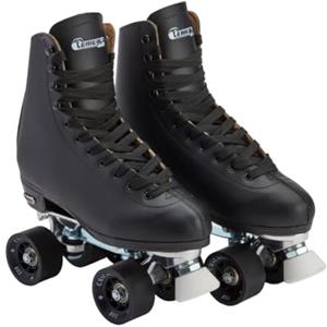 Chicago Skates Chicago - Pattini a 4 Ruote da Uomo, Foderati in Pelle, Classici, Nero, Taglia 38