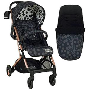 Cosatto Woosh 3 - Passeggino leggero dalla nascita a 25 kg, facile da piegare, compatto, manico telescopico, cestino per la spesa, portabicchieri e parapioggia (Lunaria Blush)