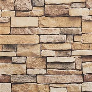 Arthome WALL DECOR Arthome 44cmx3m Mattone Pietra Marrone Carta da Parati Adesiva, Pellicola Adesiva per mobili plastica, pellicola impermeabile vinile PVC per mobili cucina, Camino Rivestimento delle pareti