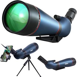 BOSSDUN Cannocchiale 25-75x100 con Treppiede, Adattatore per Telefono e Borsa per il Trasporto, BAK4 Cannocchiale Professionale per Caccia, Tiro a Segno, Birdwatching