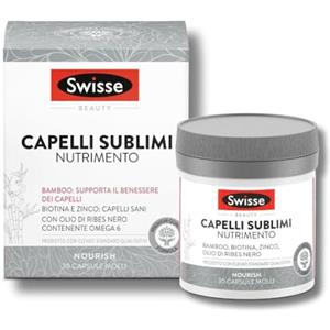 SWISSE Beauty - Integratori per Capelli Donna e Uomo con Vitamina C per Proteggere le Cellule dallo Stress Ossidativo, Integratore con Biotina e Zinco per Capelli Sani, 30 Capsule Molli, Made in Italy
