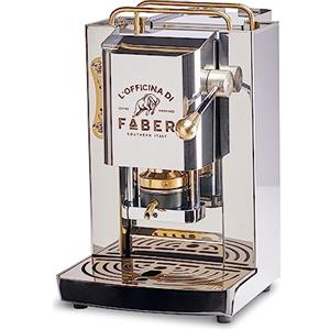 FABER COFFEE MACHINES | Modello Pro Total Inox Deluxe | Macchina caffe a cialde ese 44mm | Pressacialda in ottone regolabile | elettrovalvola di serie (OTTONE)