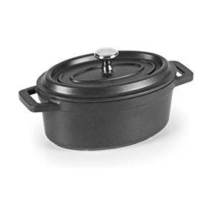 Lacor 25912- Pentola ovale, alluminio pressofuso, 11,5 x 7,5 cm, colore nero
