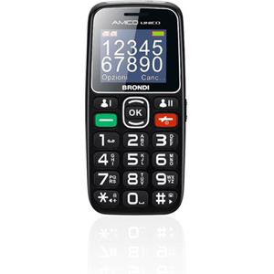 Brondi Amico Unico 4,57 cm (1.8'') Nero Telefono di livello base