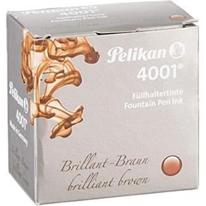 Pelikan, Inchiostro Stilografico 4001, Flacone Di Vetro Da 30 Ml, Inchiostro Per Penna Stilografica, Per Una Scrittura Fluida E Scorrevole, Colore Marrone