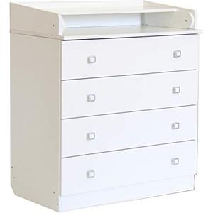 AVANTI TRENDSTORE - Elly - Fasciatoio in legno laminato con 4 cassetti spaziosi. Dimensioni LAP 80,4x91,7x48 cm (bianco)