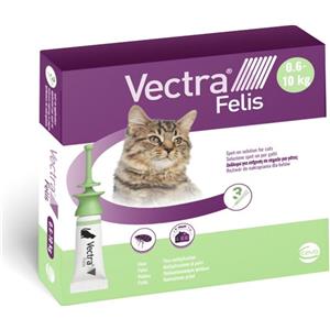 CEVA Vectra Felis Antiparassitario Spot-On per Gatti - 3 Pipette Monodose, Trattamento e Prevenzione Infestazioni da Pulci