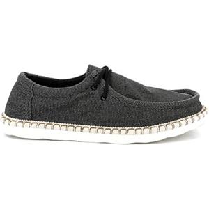 UOMO DESIGN - Scarpa da barca da uomo in tela - Barry, Nero , 40 EU