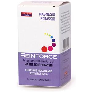 Vital Factors Reinforce Magnesio + Potassio Integratore, 30Compresse Masticabili