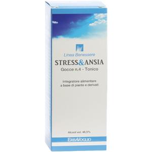 Erbavoglio Stress&Ansia Gocce n.4 - Integratore alimentare 50 ml per il rilassamento e il benessere dell'umore