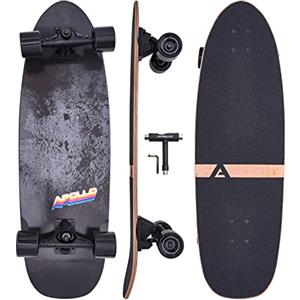 Apollo Surf Skate Bambino dai 6 Anni in Su | Mini Longboard Skate Bambini | Mini Cruiser per Allenamento Surf | Carving e Pumping | Truck Surfskate di Alta Qualità | Skateboard Adulto