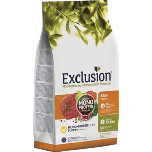 Exclusion - Mediterraneo Monoprotein Puppy Medium Breed con Manzo - 12 kg PREZZO COMPRESO LA SPEDIZIONE € 62,03