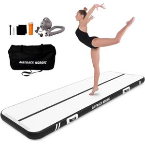 AirTrack Nordic Standard Air Track 3m/4m/5m/6m/7m/8m con Pompa Elettrica ad Aria, Tappeto Ginnastica Artistica da Casa, Tappetino Gonfiabile Resistente e Facile da Trasportare, Air Track Tumbling